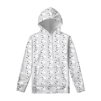Doodle Bull Terrier Pattern Print Pullover Hoodie