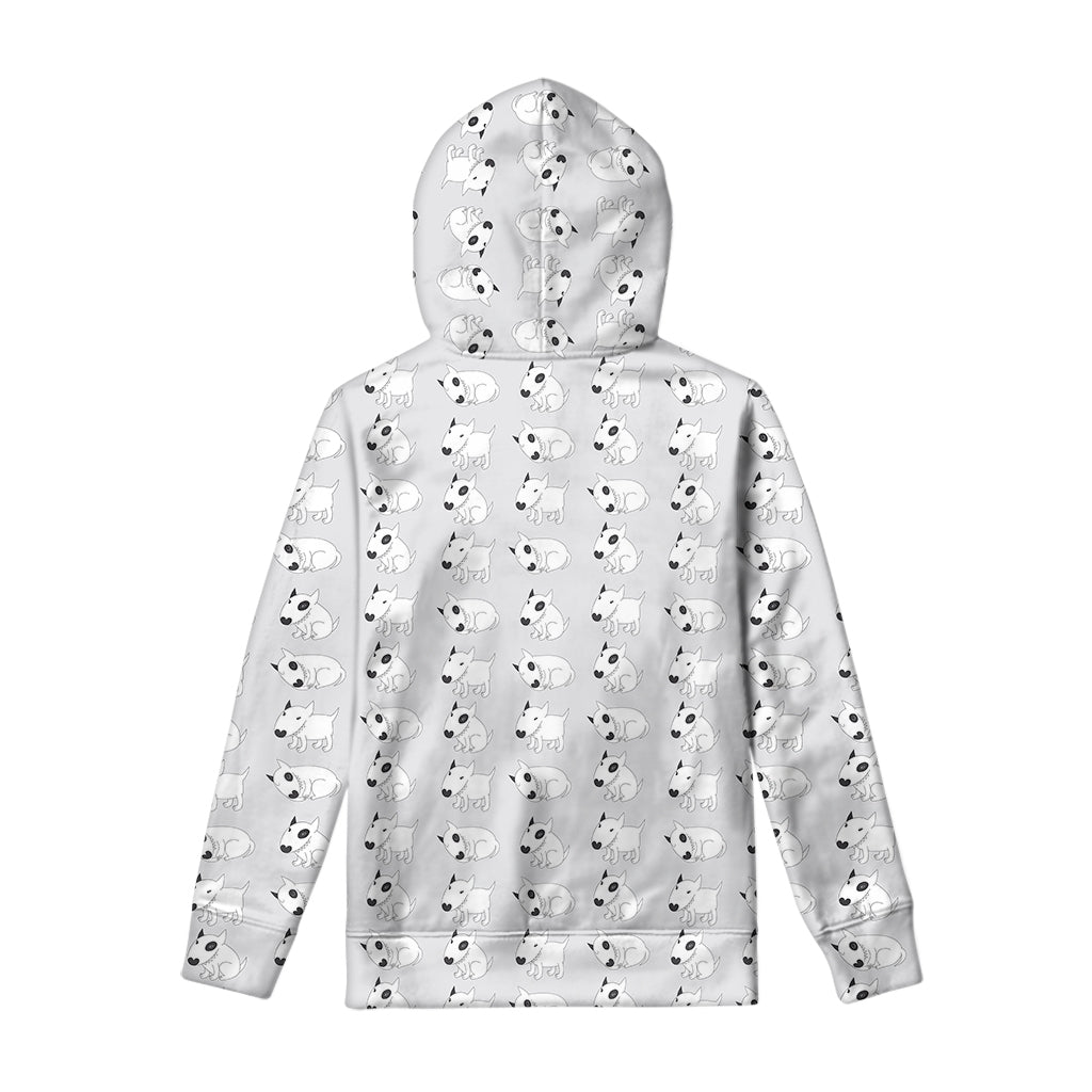 Doodle Bull Terrier Pattern Print Pullover Hoodie