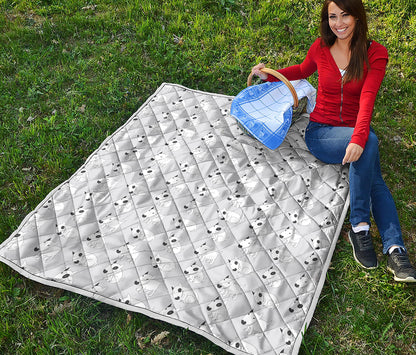 Doodle Bull Terrier Pattern Print Quilt