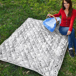 Doodle Bull Terrier Pattern Print Quilt
