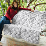 Doodle Bull Terrier Pattern Print Quilt