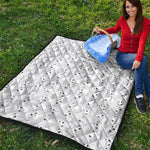 Doodle Bull Terrier Pattern Print Quilt