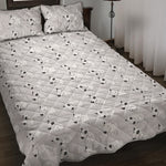 Doodle Bull Terrier Pattern Print Quilt Bed Set