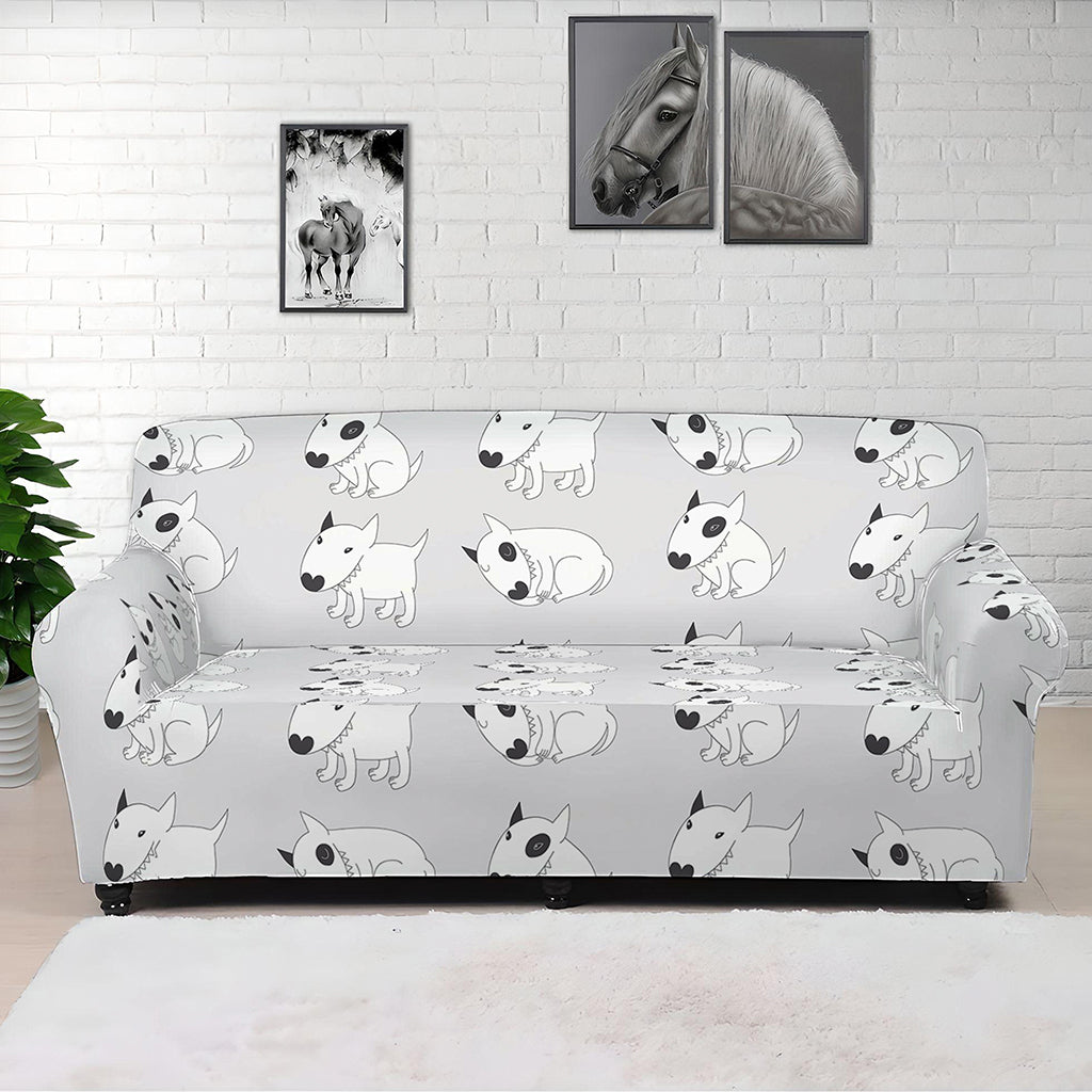 Doodle Bull Terrier Pattern Print Sofa Cover