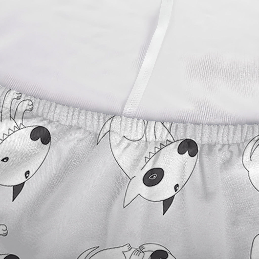 Doodle Bull Terrier Pattern Print Sofa Cover