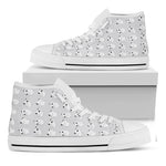 Doodle Bull Terrier Pattern Print White High Top Shoes