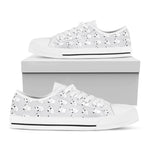 Doodle Bull Terrier Pattern Print White Low Top Shoes