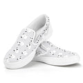 Doodle Bull Terrier Pattern Print White Slip On Sneakers