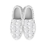 Doodle Bull Terrier Pattern Print White Slip On Shoes
