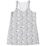 Doodle Bull Terrier Pattern Print Women's Racerback Tank Top