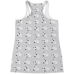 Doodle Bull Terrier Pattern Print Women's Racerback Tank Top