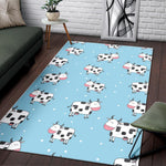 Doodle Cow Pattern Print Area Rug GearFrost
