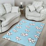 Doodle Cow Pattern Print Area Rug GearFrost