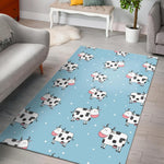 Doodle Cow Pattern Print Area Rug GearFrost