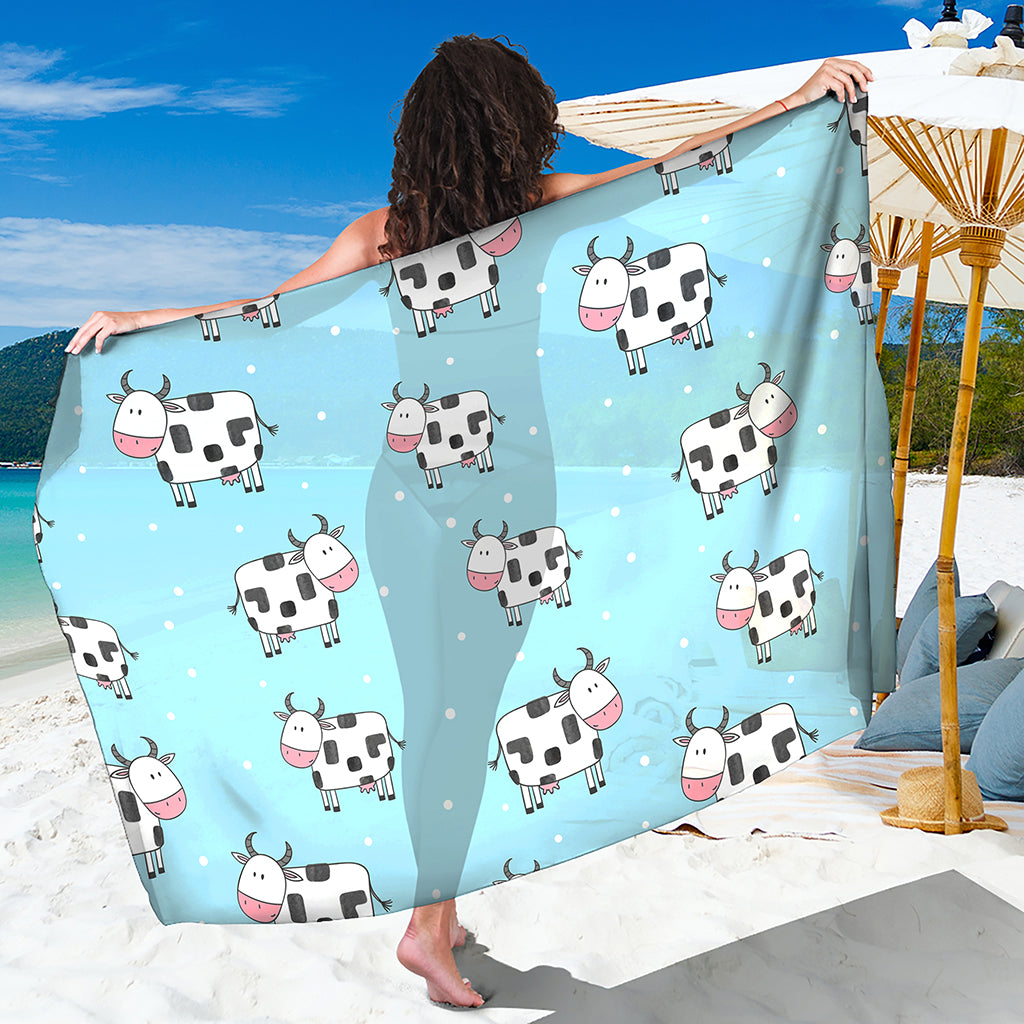 Doodle Cow Pattern Print Beach Sarong Wrap