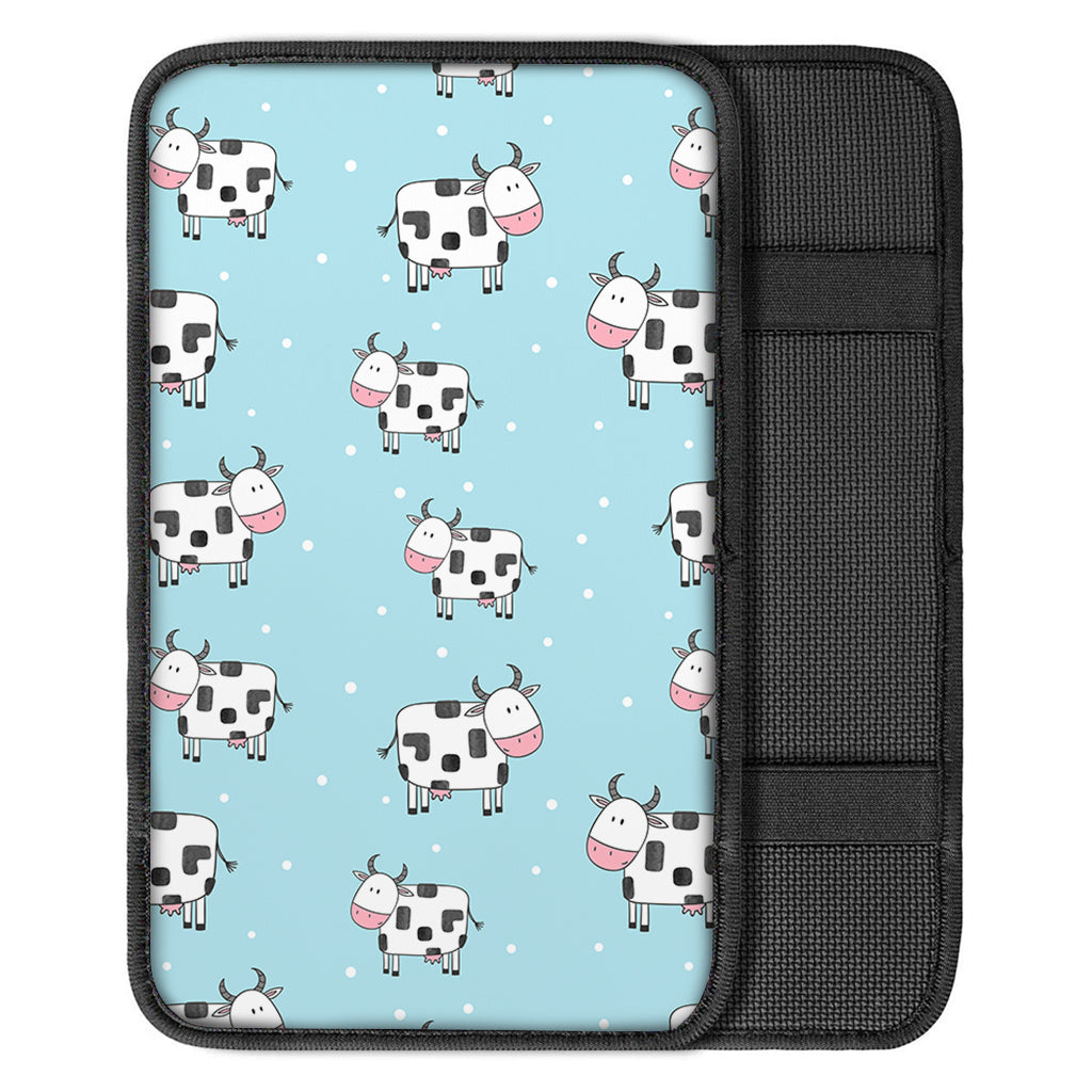 Doodle Cow Pattern Print Car Center Console Cover