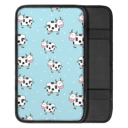 Doodle Cow Pattern Print Car Center Console Cover