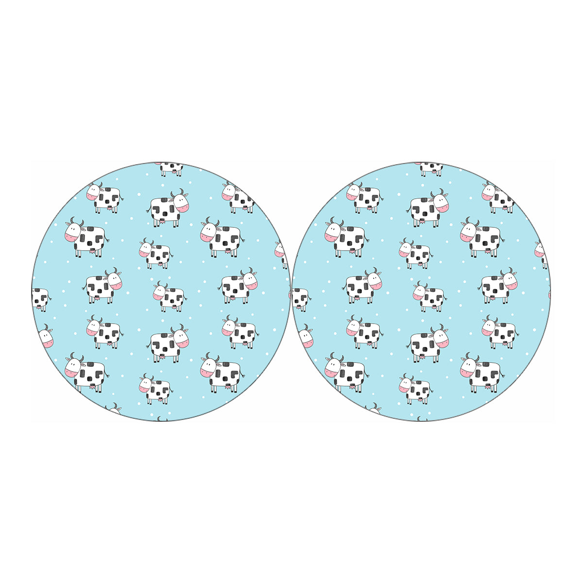 Doodle Cow Pattern Print Car Coasters