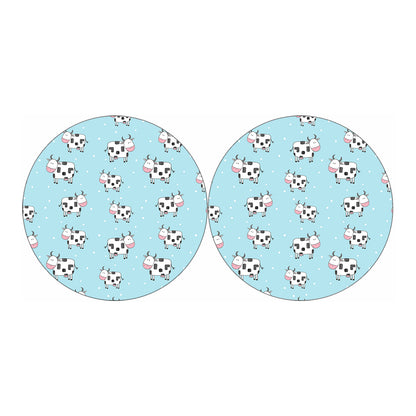 Doodle Cow Pattern Print Car Coasters