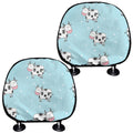 Doodle Cow Pattern Print Car Headrest Covers
