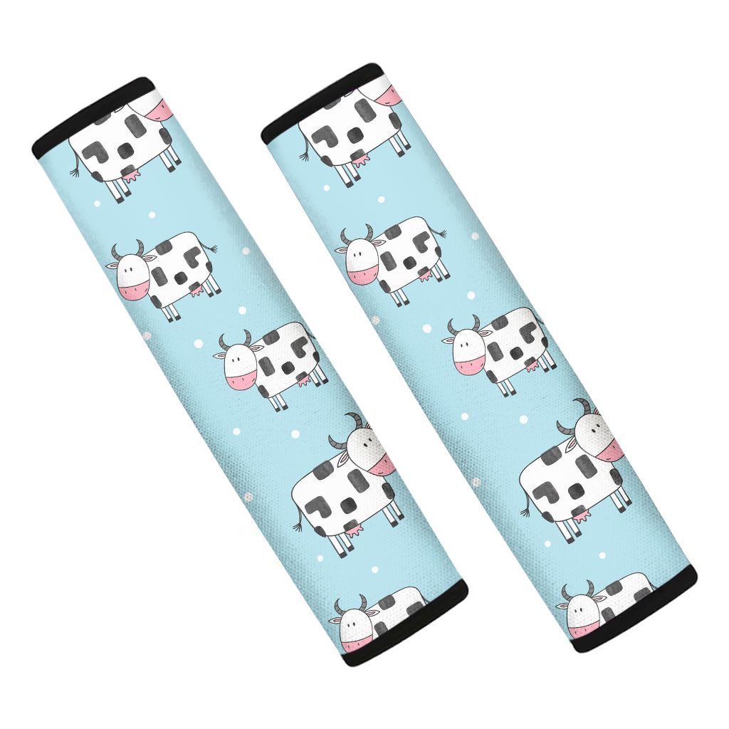 Doodle Cow Pattern Print Car Seat Belt Covers