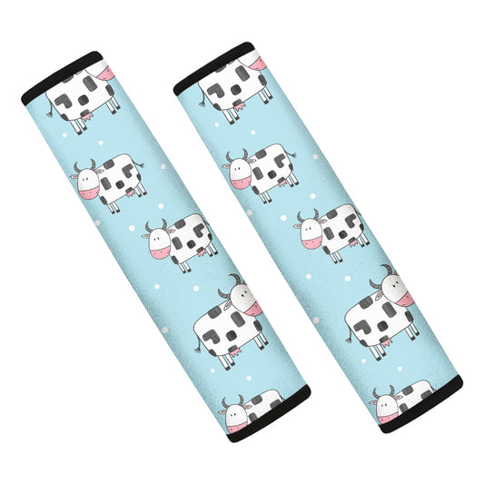 Doodle Cow Pattern Print Car Seat Belt Covers