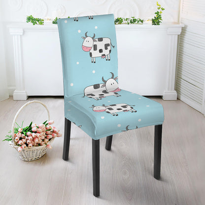 Doodle Cow Pattern Print Dining Chair Slipcover