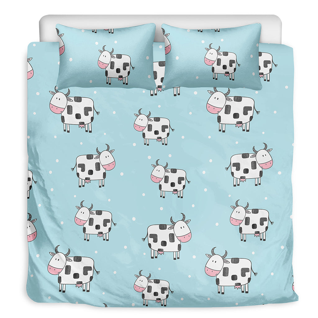Doodle Cow Pattern Print Duvet Cover Bedding Set