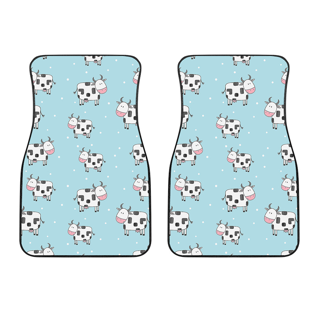 Doodle Cow Pattern Print Front Car Floor Mats