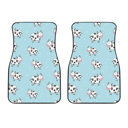 Doodle Cow Pattern Print Front Car Floor Mats