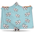 Doodle Cow Pattern Print Hooded Blanket