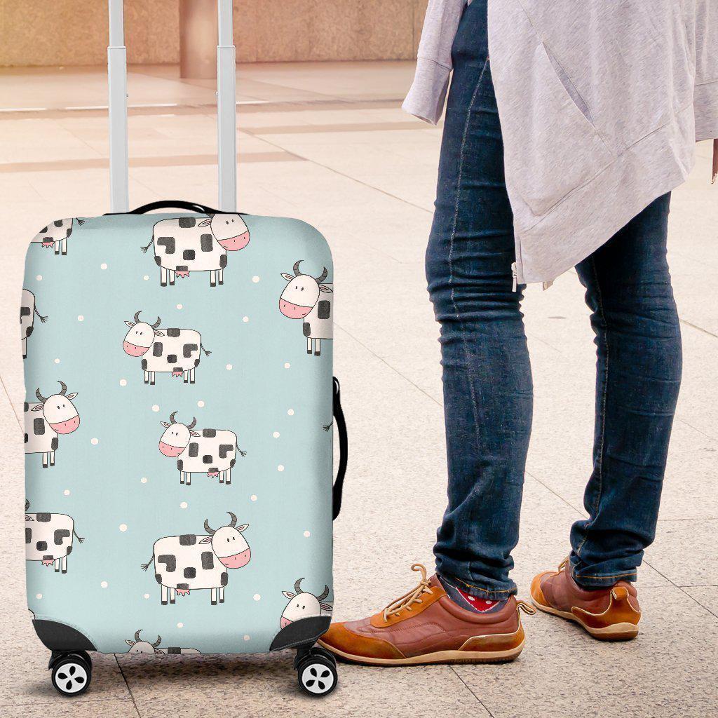 Doodle Cow Pattern Print Luggage Cover GearFrost