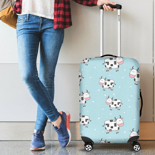 Doodle Cow Pattern Print Luggage Cover GearFrost