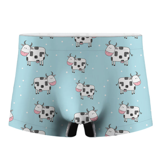 Doodle Cow Pattern Print Men's Boxer Briefs