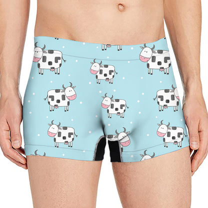 Doodle Cow Pattern Print Men's Boxer Briefs