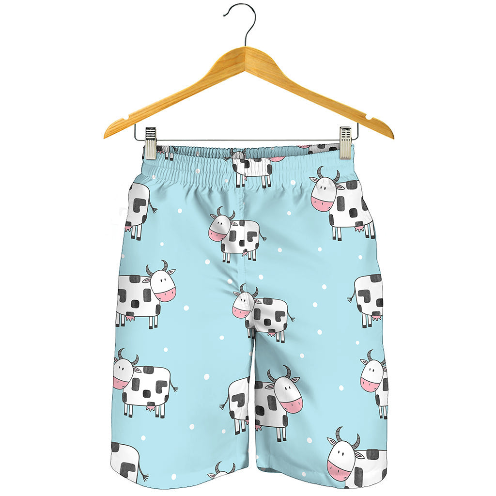 Doodle Cow Pattern Print Men's Shorts