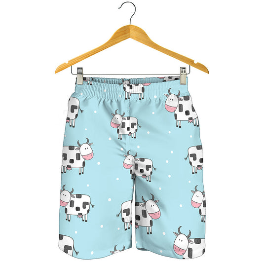 Doodle Cow Pattern Print Men's Shorts