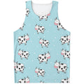 Doodle Cow Pattern Print Men's Tank Top