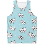 Doodle Cow Pattern Print Men's Tank Top