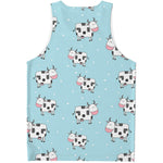 Doodle Cow Pattern Print Men's Tank Top