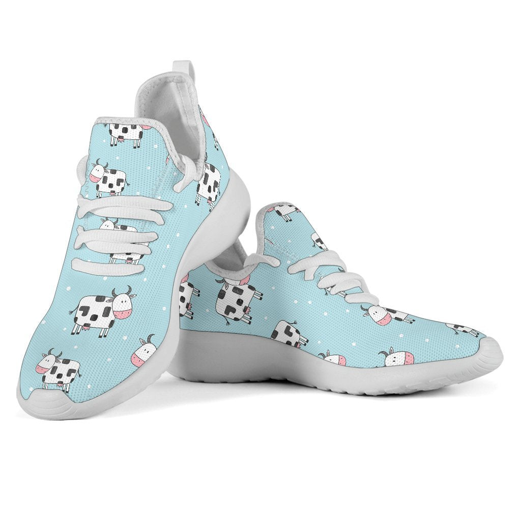 Doodle Cow Pattern Print Mesh Knit Shoes GearFrost