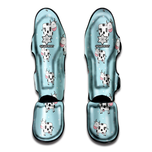 Doodle Cow Pattern Print Muay Thai Shin Guard