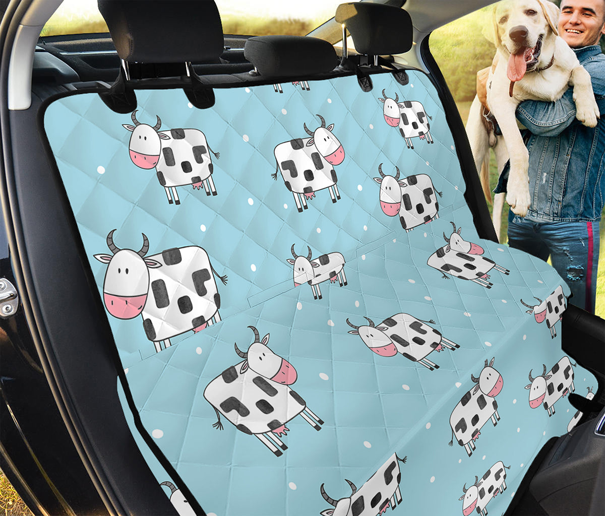 Doodle Cow Pattern Print Pet Car Back Seat Cover