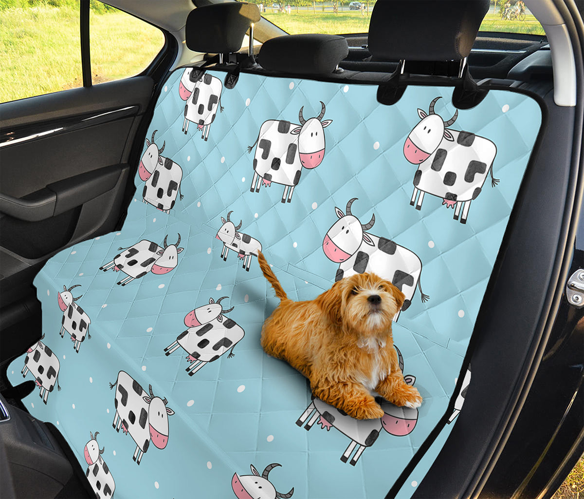 Doodle Cow Pattern Print Pet Car Back Seat Cover
