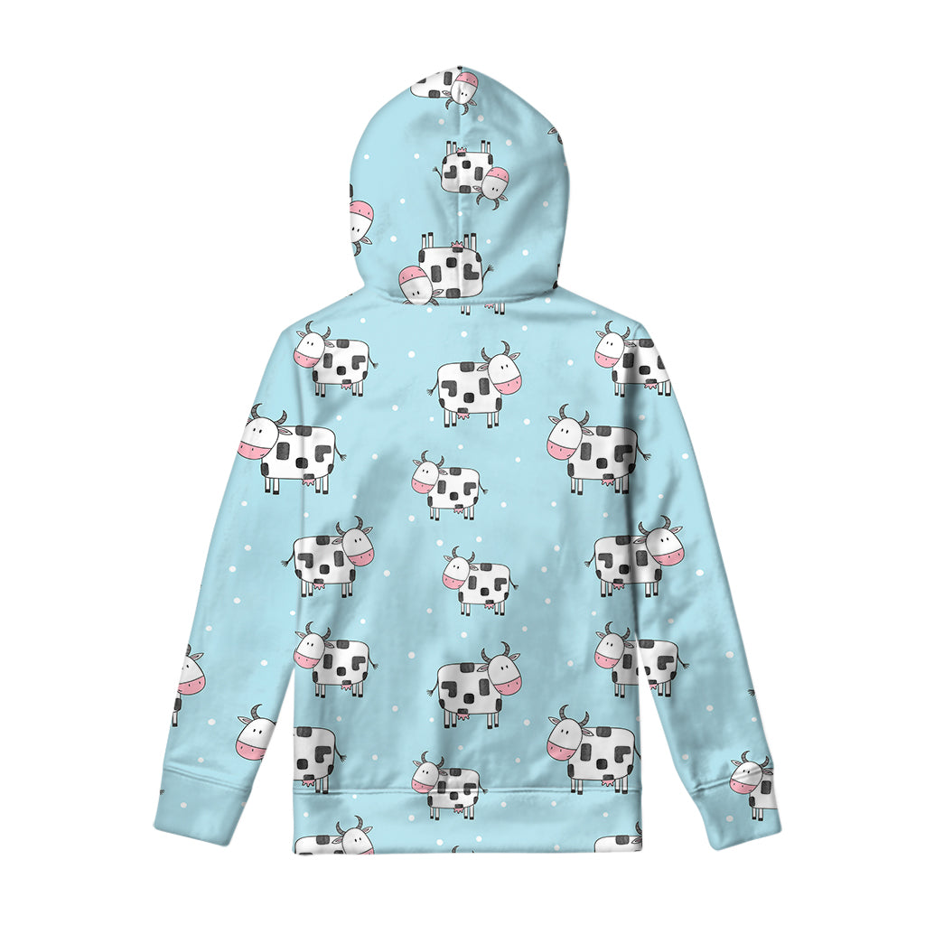 Doodle Cow Pattern Print Pullover Hoodie