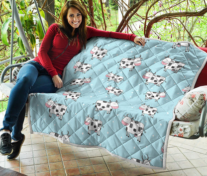 Doodle Cow Pattern Print Quilt