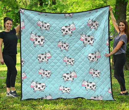 Doodle Cow Pattern Print Quilt
