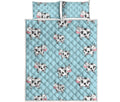 Doodle Cow Pattern Print Quilt Bed Set