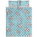 Doodle Cow Pattern Print Quilt Bed Set