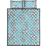 Doodle Cow Pattern Print Quilt Bed Set